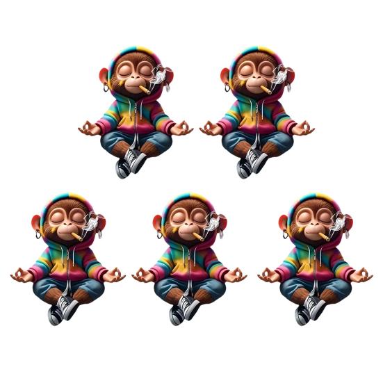 Auto Lufterfrischer Clips Niedlicher Affe Acryl Auto Lüftungsklemme mit Duftschwamm 2D Klimaanlagen Clip Dekoration für Armaturenbrett Neuheit Geschenk für Auto