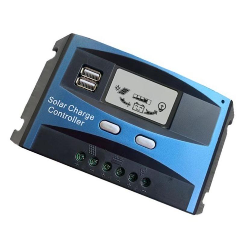 12V/ 24V Solar Panel Regulator with Adjustable LCD Display 30/40/50/60A Double USB Solar Charge Controller Easy to Use