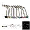 10 sztuk Rhinestone Śruba ze stali nierdzewnej Nos Hoop Ring Stud Body Piercing Biżuteria