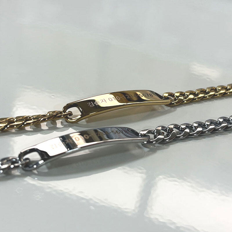 Surgical engraved dementia bracelet silver senior identification tag for dementia patients