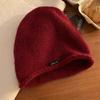 Pile hat women's autumn and winter crimping cold hat retro winter warm knitted hat