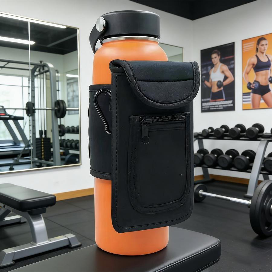 Strong Magnetic Fitness Water Bottle & Storage Crossbody Bag - Large Capacity for Gym Essentials