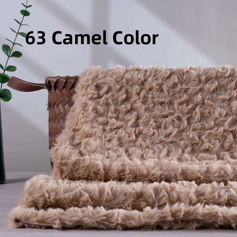 Thickened Rabbit Fur Brushed Cotton Doll DIY Fabric Rose Patterned Fur Collar Clothing Material Home Decor Sponge Pad Fabric