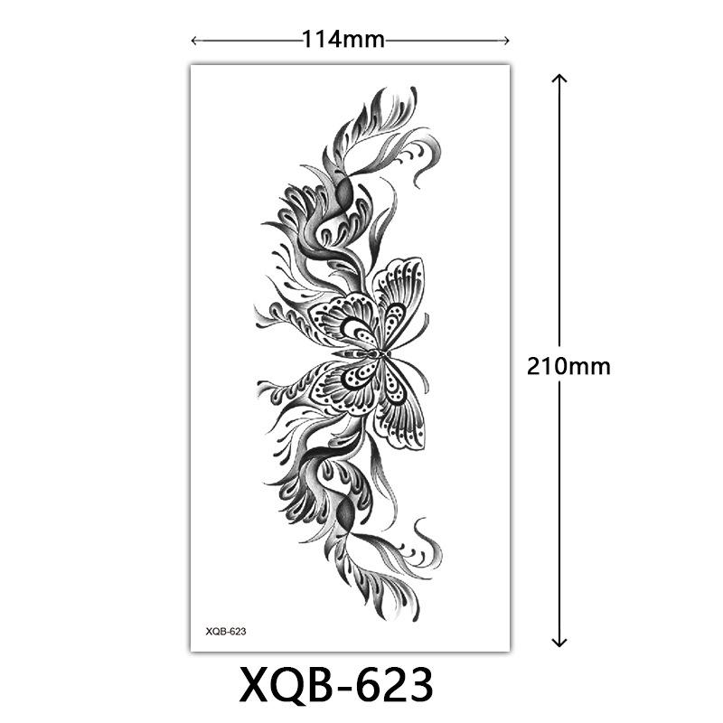 

Маленькая наклейка-тату на всю руку, Цветочные буквы, Простая наклейка-тату с цветком 114*210mm