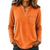 Top Blusa da Donna Casual a Maniche Lunghe con Bottoni Colorato