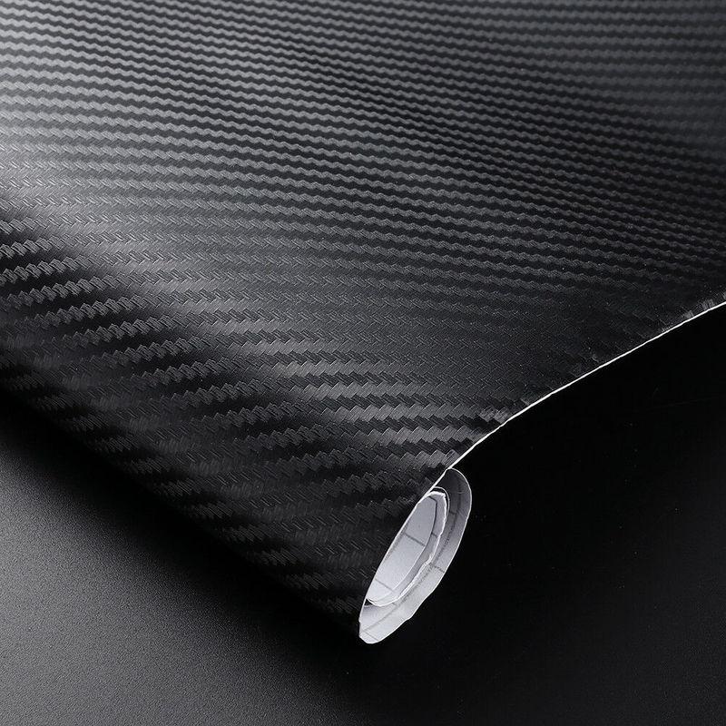 5/10cm DIY 3D Black Carbon Fiber Vinyl Car Wrap Sheet Roll Film Sticker Decal Door Sill Anti-Scratch Protector Tape Film