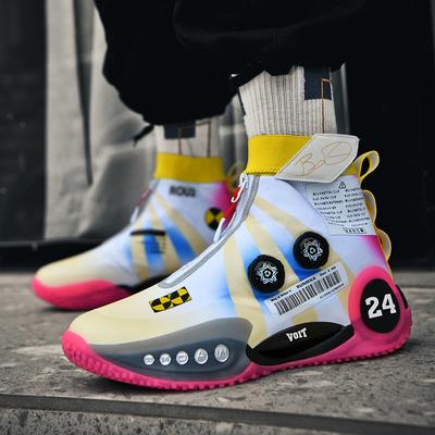 Basketbalschoenen met rits voor heren, antislip demping, nieuwe carbonplaattechnologie, hoge top, sportieve jeugdschoenen voor heren