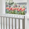 Painted Pink Tulips Balcony Glass Windows Home Beautification and Decoration Static Electricity Window Stickers