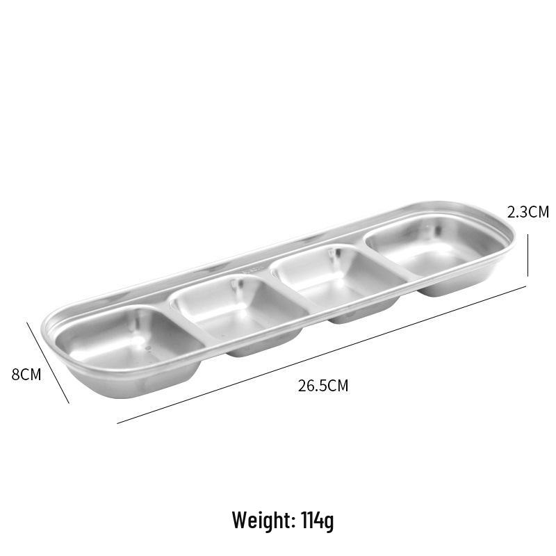 Korean Style 304 Stainless Steel Dipping & Seasoning Dish - Two or Three Compartments