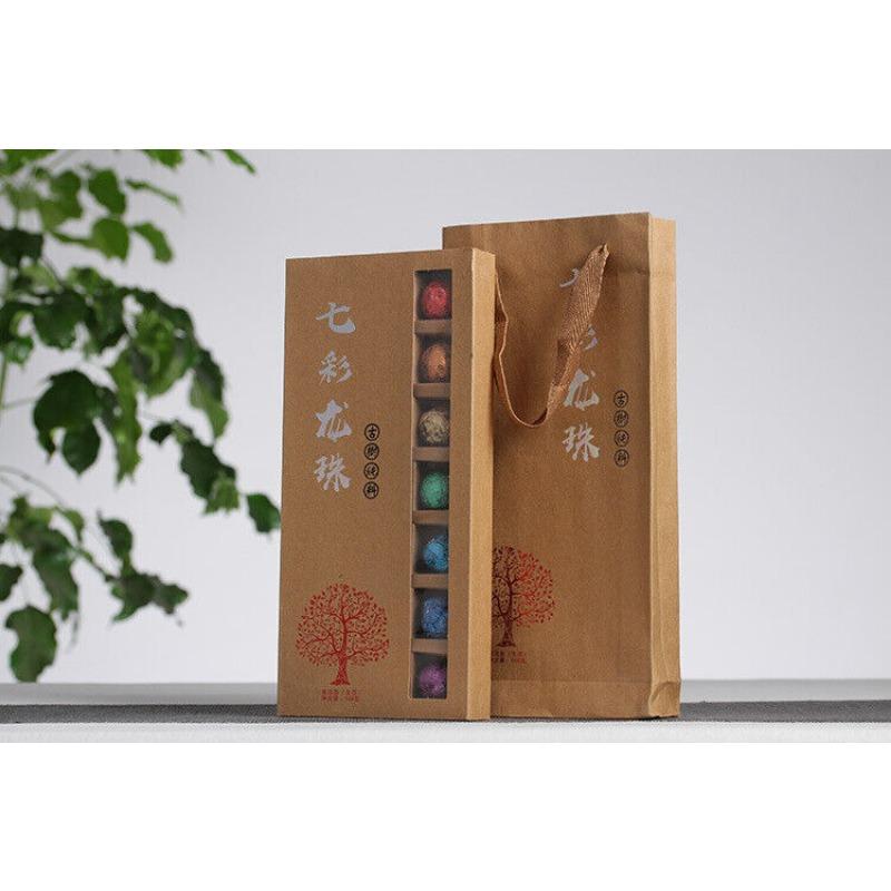 21 Stück Yunnan Pu'er Tee Bunte Drachenperle Handgemachter Drachenperle Pu'er Rohtee
