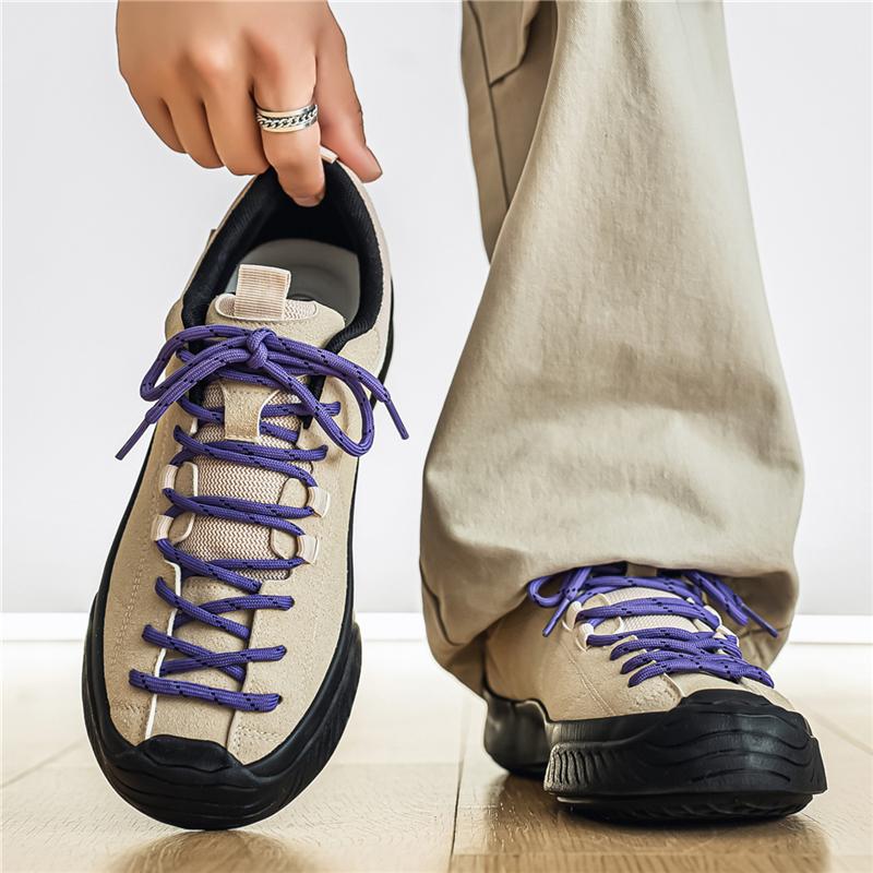 Outdoor Men'S Hiking Shoes British-Style Leather Low-Cut Sneakers Comfortable Couple Hiking Travel Multifunctional Casual Shoes