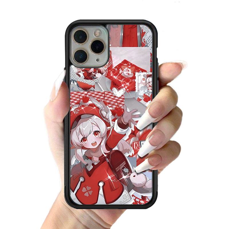 Genshin Impact Anime Phone Case Silikonové PC+TPU pouzdro pro iPhone 11 12 13 Pro Max 8 7 6 Plus X SE XR Hard Fundas