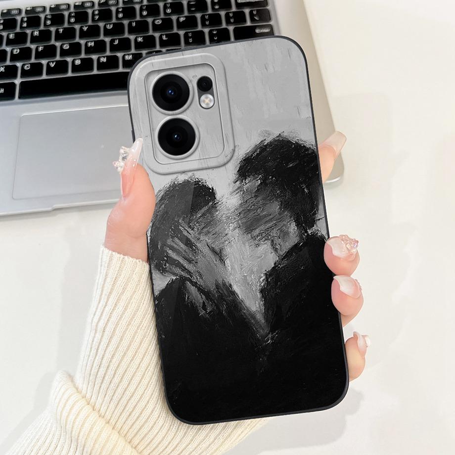 For Oppo Reno13 / Reno13F 4G 5G / Reno 13 Pro Phone Case Soft Smooth Silicone Capa Moon Night Artistic Marble Printed Back Cover