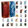 Unique Christmas Box Dragon Advent Calendar, 24 Days 2D Flat Acrylic Ornaments Day Surprise Calendar Countdown Fantasy Hanging Pendants for