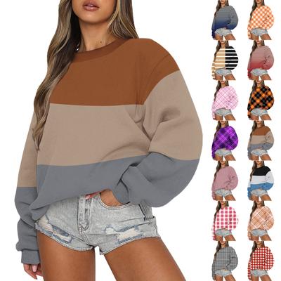 Women Autumn Winter Top Long Sleeve Sweatshirt Casual Crewneck Loose Fit Pollover Fleece Tops
