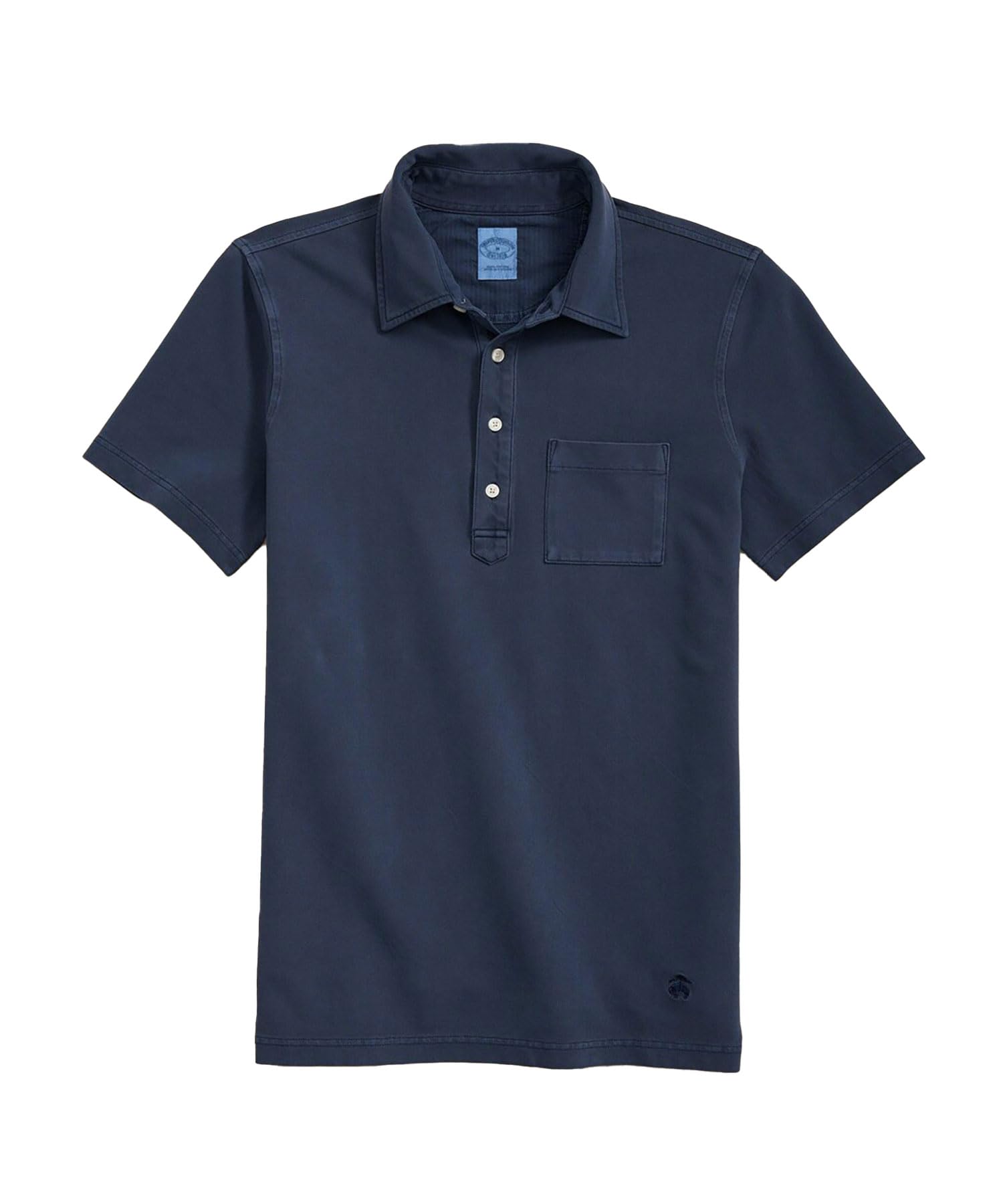 

Brooks Brothers Cotton Pique Jersey GF Logo Garment Dye Polo Indigo Size M Shirt, Blue, (100217481)