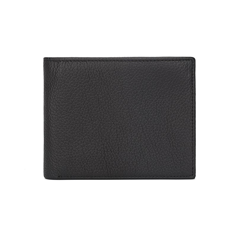 

Leather Men s Wallet with Multiple Card Slots, ID Bag, Driver s License Cover, Change Bag, USD Clip, Trendy City чёрный