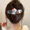 4pcs Women's Plaid Duckbill Hair Clips, Cute Puppy & Butterfly Decor, Ideal Daily Hair Accessories