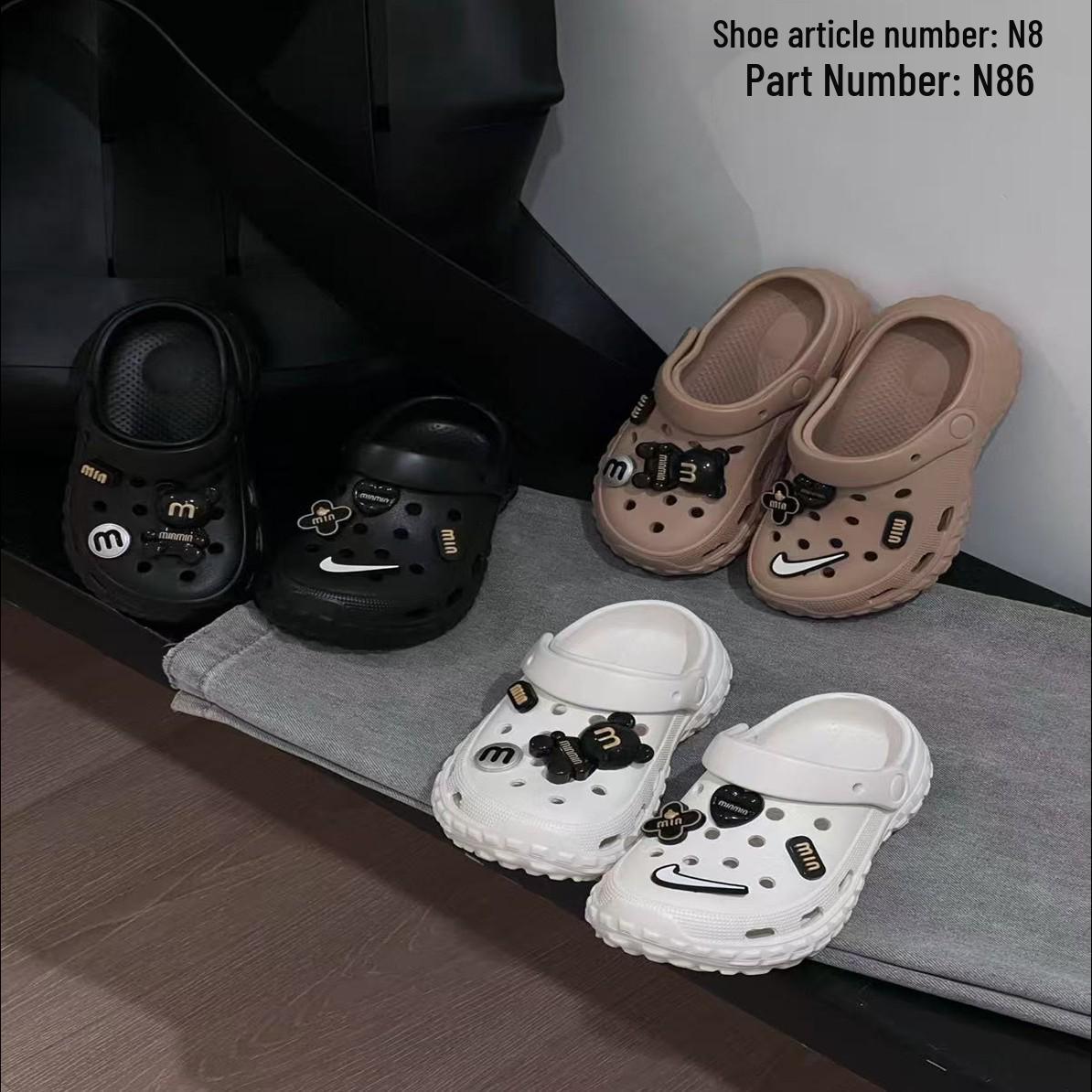 Детские Crocs Лето 2025: Закрытые пляжные сандалии и шлепанцы для мальчиков 28 темно-коричневого