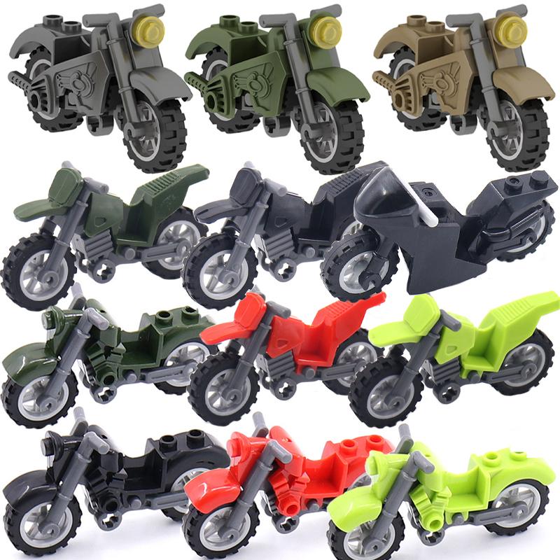 Comfortable Home Life Unisex Military Motorcycle Building Block Vehicle Model Figures Accessories Soldiers Ww2 Transportation Facility Police Swat Toys