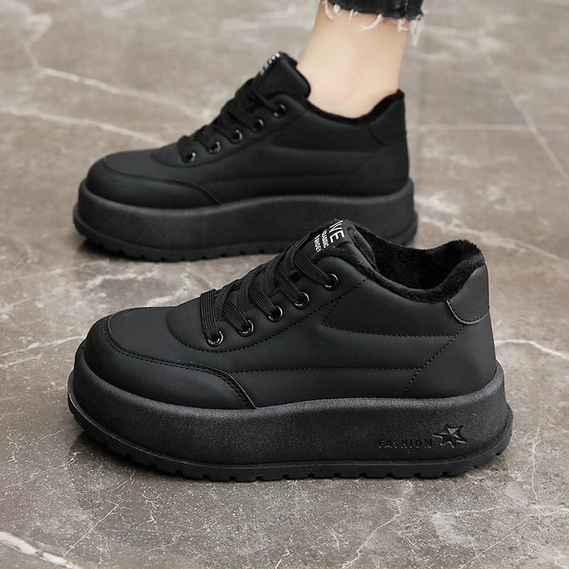 KT2812 new women's autumn and winter outer wear solid color snow cotton shoes sports and leisure velvet cotton thick sole warm