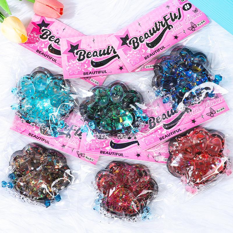 Starlit Sky Big Cat Paw Squishy Fidget Toy Soft Slow Rebound Stress Relief Toy Pinch Decompression Gift Cat Claw Squeeze Toy