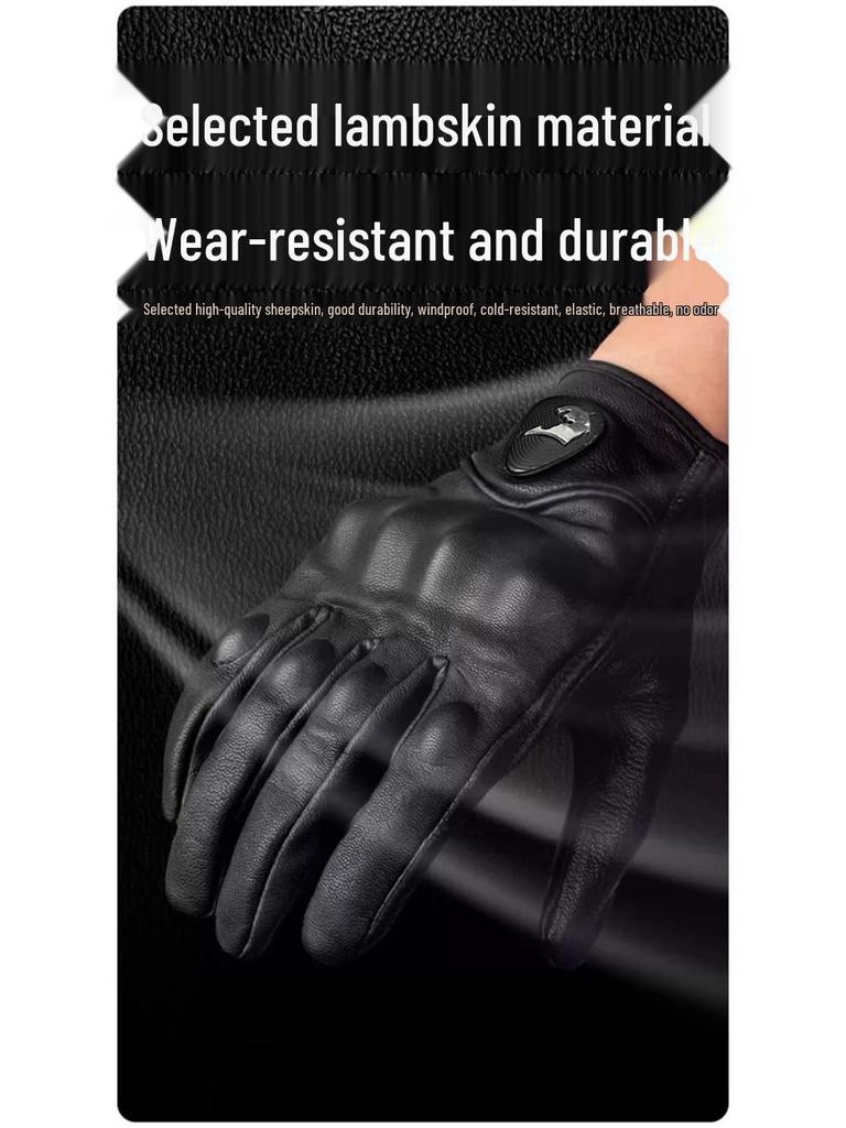 Unisex Windproof Retro Motorcycle Gloves for Winter Riding