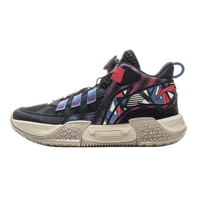 Li Ning Kids Basketball Shoes Comfortable Non-Slip Kids Sneakers Black Deep-Berry-Red YKBV058-3