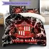 Custom Name Sunderland AFC Pattern Bedding Quilt Set  Home Decoration  Gift (1 * duvet cover + 2 * pillowcase  without core)