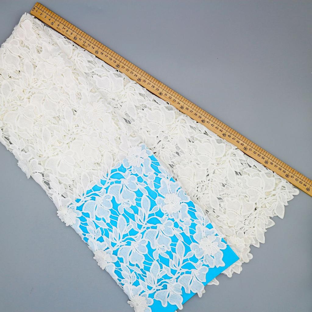 Double-Layer Three-Dimensional Flower Leaf Embroidery Lace Water-Soluble Lace Fabric Diy Wedding Dress Children'S Clothing Fabric