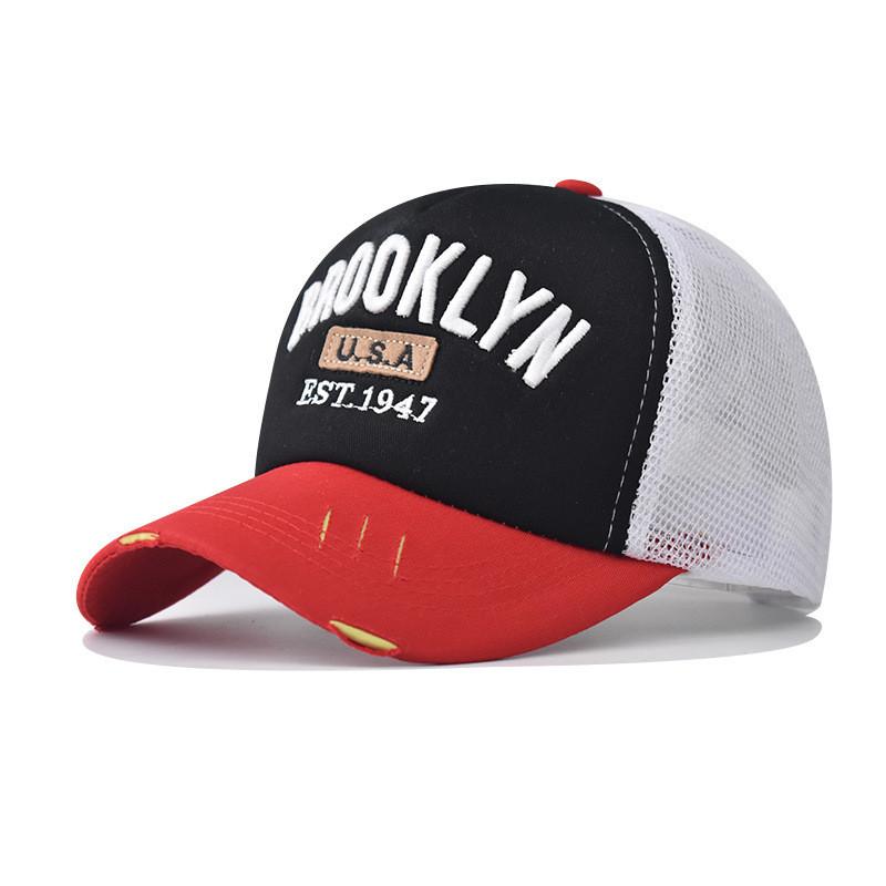 Brooklyn Letter Embroidered Baseball Cap With Sun Protection For Summer Outdoor Activities красный