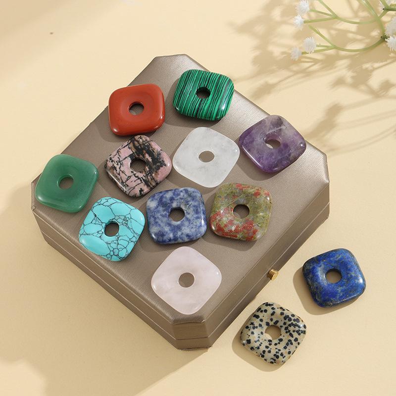 30mm Naturstein Kristall Achat Pi Xiu Quadrat DIY Schmuckzubehör
