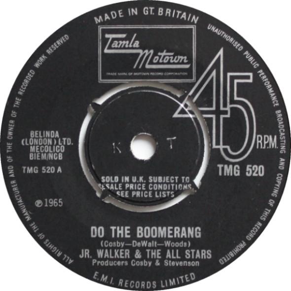 

7inch Record JUNIOR WALKER THE ALL STARS Do The Boomerang TMG520 Tamla Motown 1965 UK SoulFunk Used