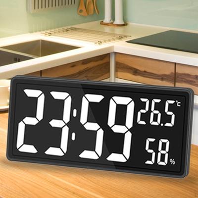 Orologio Luminosità Dimmer a 3 Livelli con Temperatura e Umidità Interna Elettronico a Numeri Grandi 12/24H