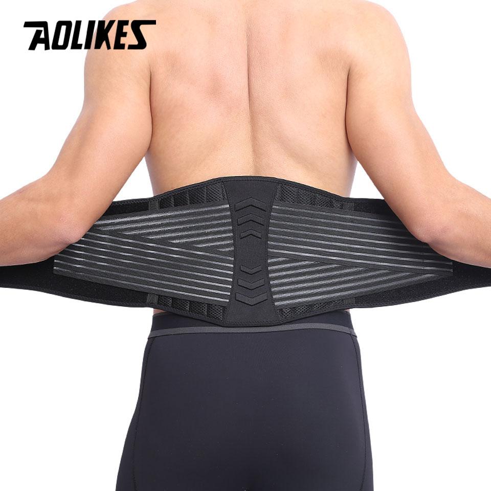 

Aolikes Adjustable Back Lumbar Support Belt Breathable Waist Brace Strap For Lower Back Pain Relief, Scoliosis, Herniated Disc M