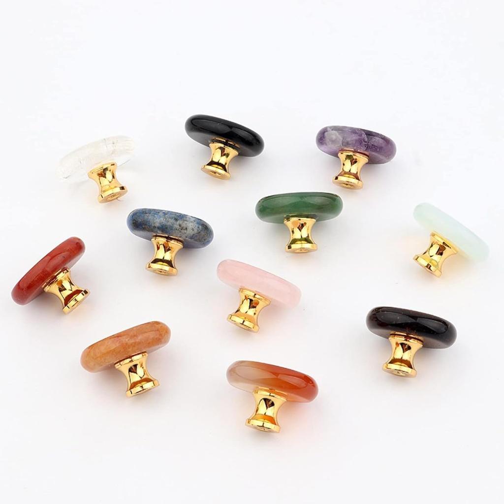 Cabinet Knobs Single Hole Nature Stone Drawer Handles Knobs Cupboard Drawer Pull Kitchen Cabinet Knob 4Pcs 9