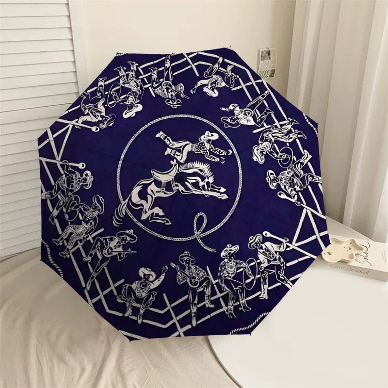 

1PC Cowboys Rodeo Umbrella-8-Rib Reinforced Portable Folding Travel Suitable for All Seasons Outdoor Daily Use Is an Ideal Choice -K0338