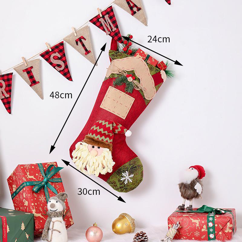 Christmas Decoration Christmas Socks Ornaments Pendant Small Boots Children New Year Candy Bag Gift Fireplace Tree Jewelry