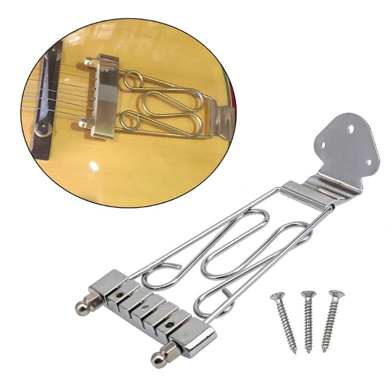 Alloy Electric Guitar Bridge with Smooth Finishs Metal Tailpiece for Stable Tuning and Reduced String Breakage