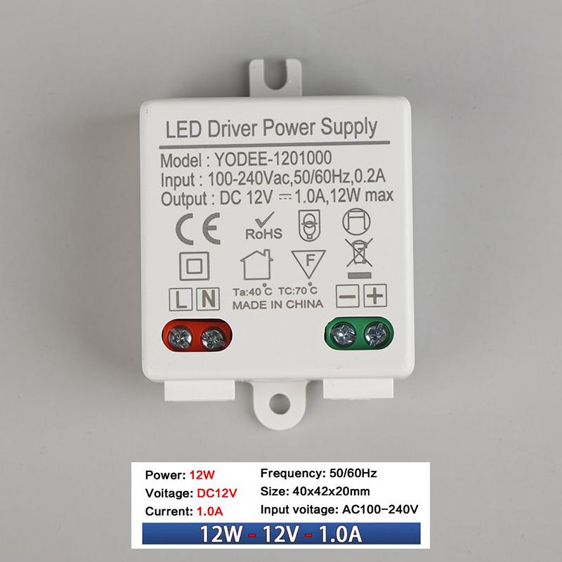 1PC DC12V 24V Power Supply Constant Voltage Switching 3W 6W 12W Lighting LED Transformer 250 500mA 600 830mA 1.0mA Power Adapter