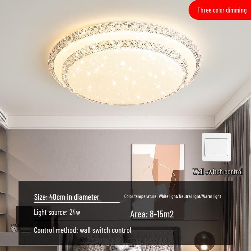 Luxury Crystal LED Ceiling Light for Bedroom, Study, Living, and Dining Rooms