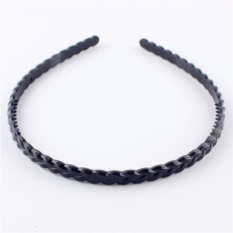 Men's & Women's Black Wave Headband: Sporty, Simple, with Teeth for Slicked Back Hair and Face Washing.