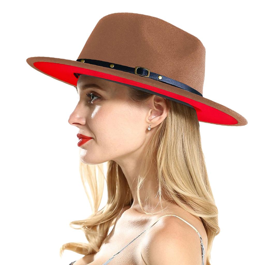 Wide Brim Fedora Adjustable Strap Caps 