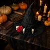 Halloween Witch Hat with and Rose Mesh Decorative Costume Hat for Party