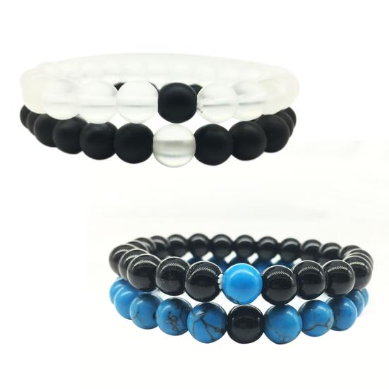 

2 шт./компл. матовые бусины для пар, дистанционный браслет для мужчин и женщин, ювелирные изделия для лучшего друга