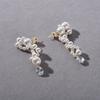 Creative And Novel Size Pearl Beaded Pendant Irregular Shape Earrings S925 Silver Needle Stud Earrings Women