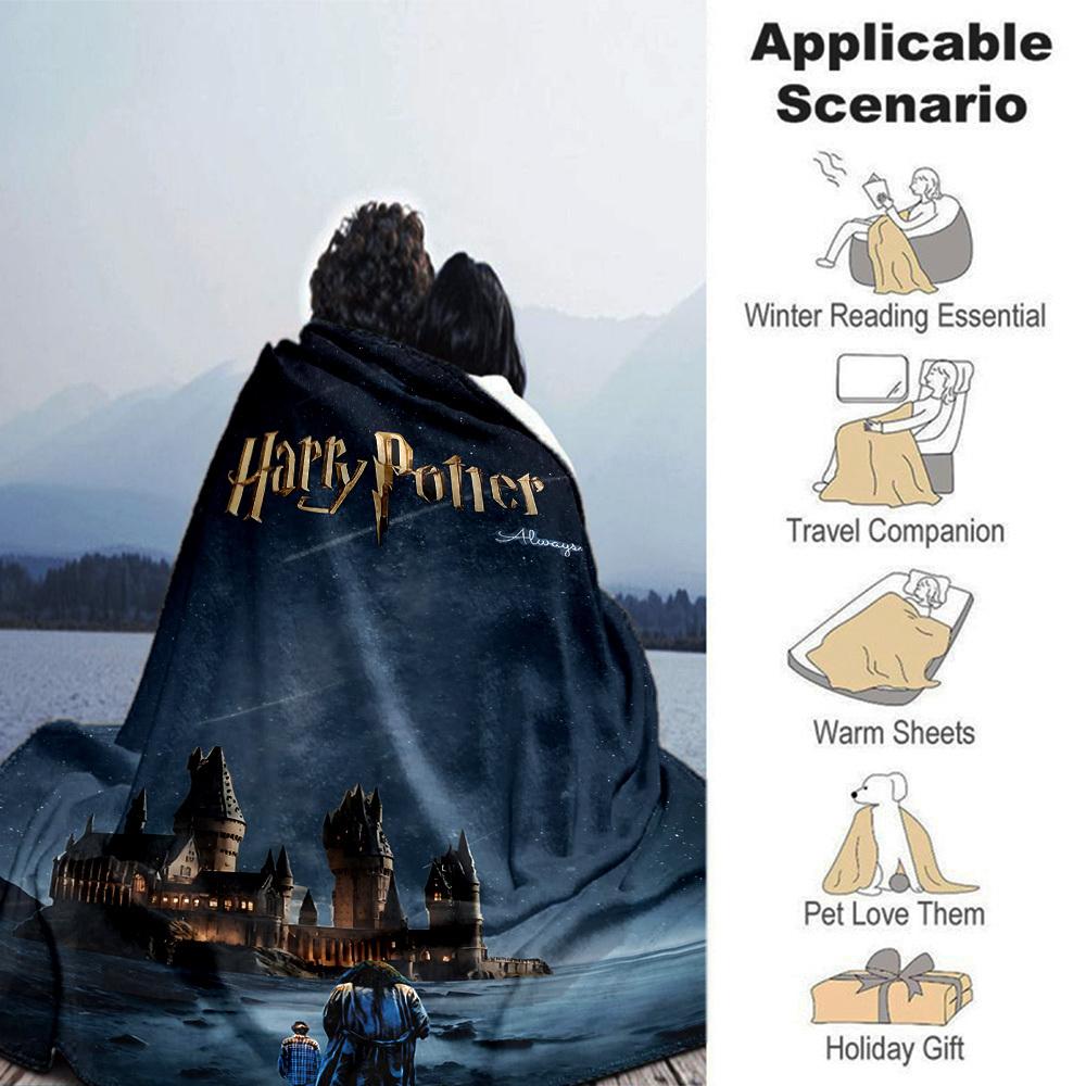 1pc Harry Potter Always Flannel Blanket Soft Warm Throw for Home, Office, Travel, All-Season Cozy Bedding Gift L1476