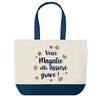 Tote Bag - PLANETEE - Magalie - Blue Background - Cotton - 40 X 45 Cm