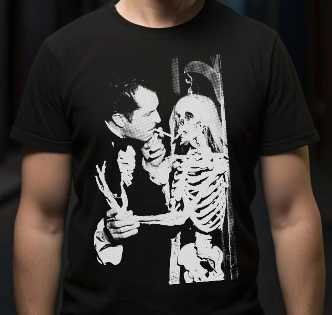 Vincent Price Shirt Gothic Shirt Classic Horror Tee Skeleton Graphic Shirt Cree S