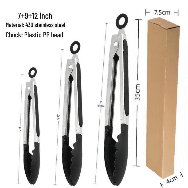 Stainless Steel Anti-Scalding BBQ and Bread Tongs